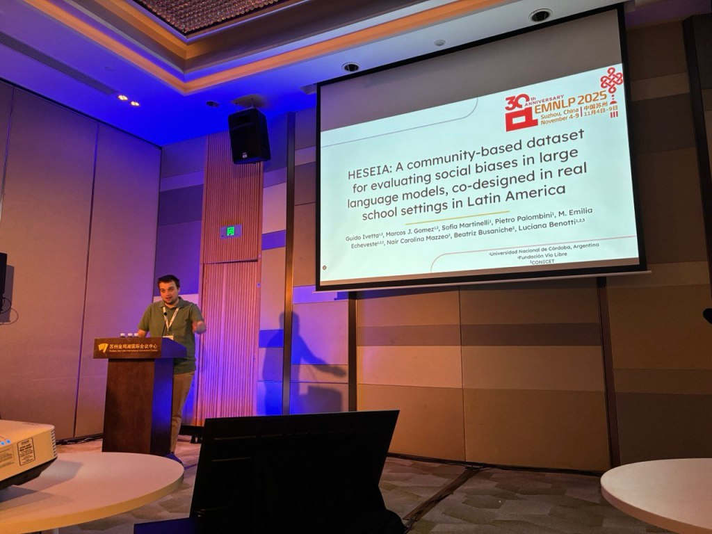 Guido Ivetta and Luciana Benotti at EMNLP 2025: Presenting&nbsp;HESEIA